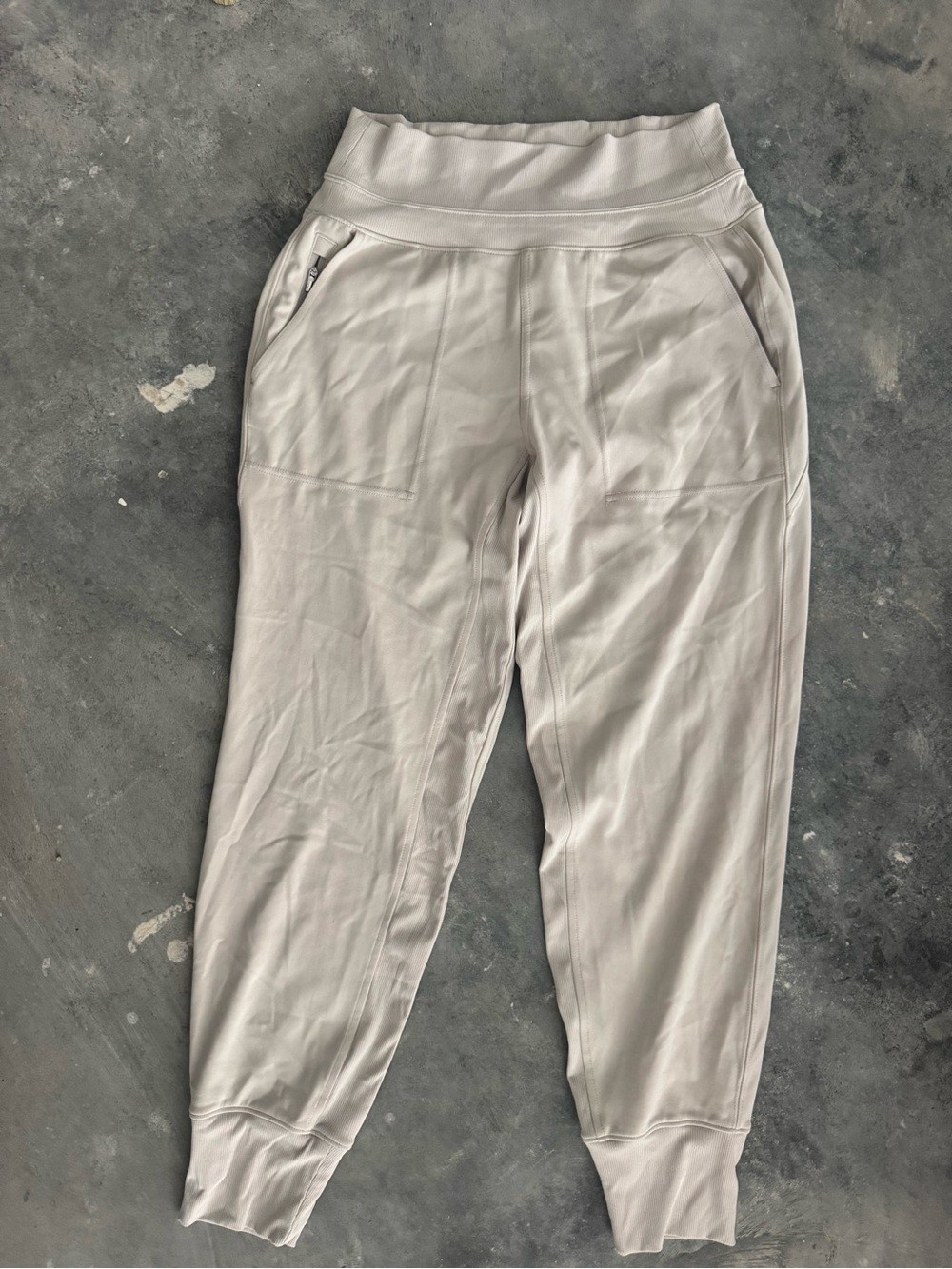 Athleta Light Beige High-Waist Jogger Pants
